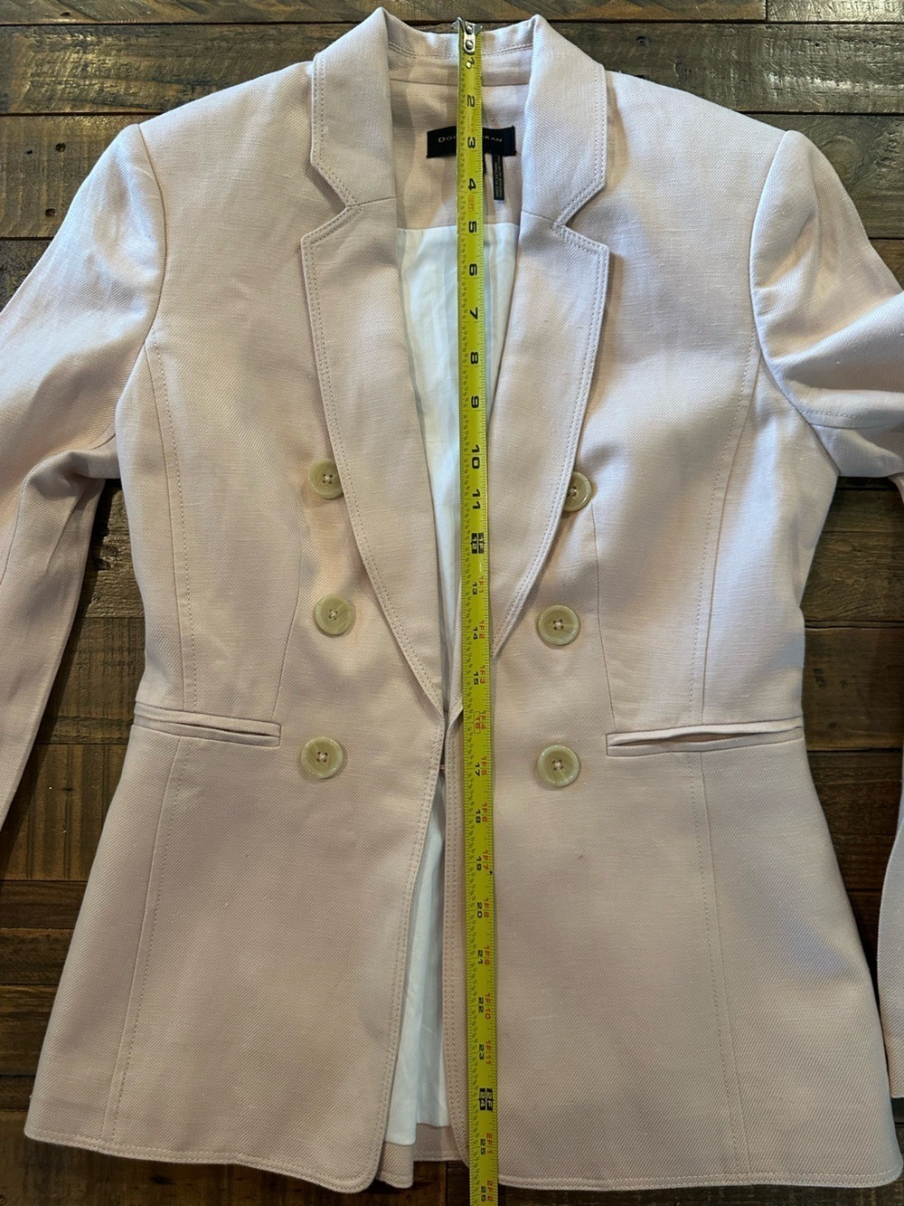 Donna Karan New York Ligh Pink Linen Blend Blazer XXS Like New - Picture 5 of 7
